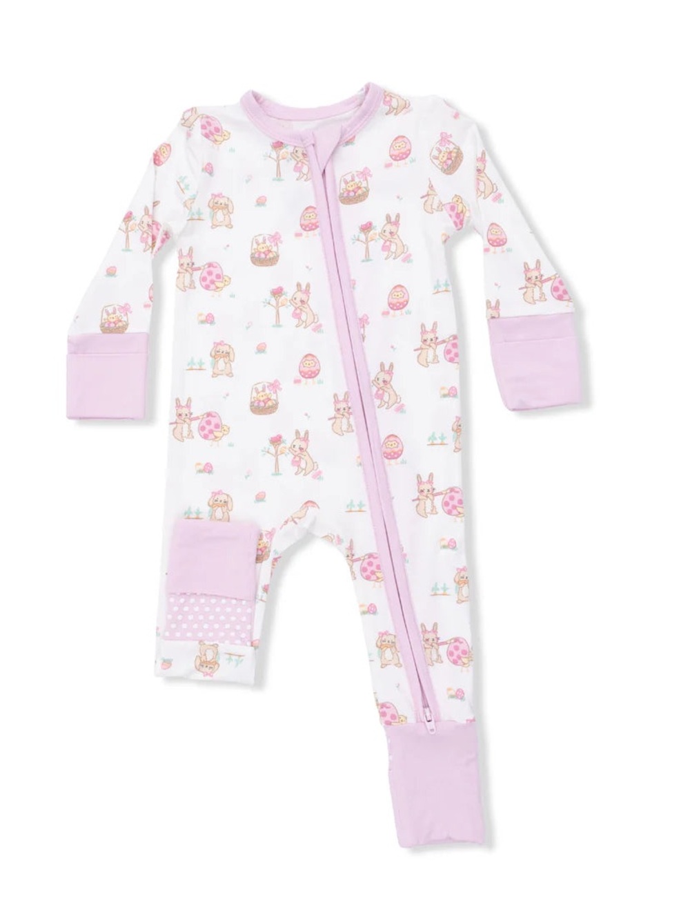 Angel Dear Pink Bunny Easter Egg Hunt Convertible Romper 0-3 3-6 18-24 months